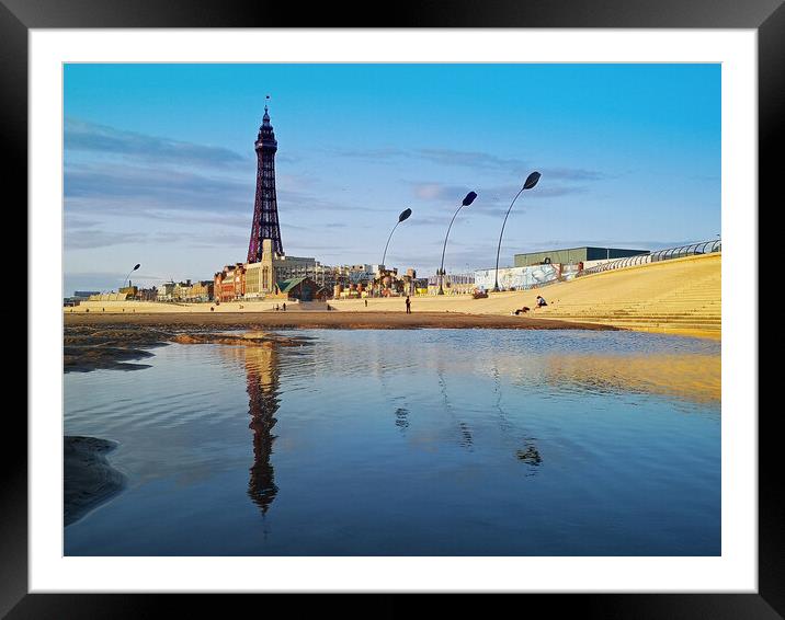 Blackpool Tower and seafront Framed Mounted Print by Michael Hopes