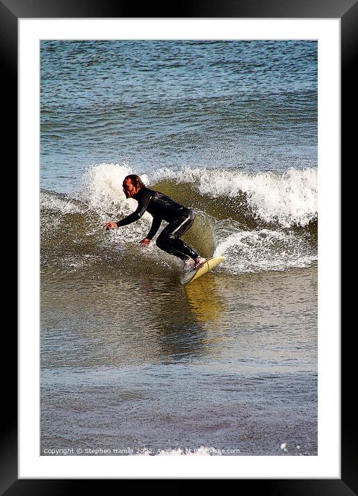 Surfer Framed Mounted Print by Stephen Hamer