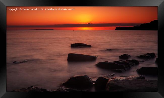 Kimmeridge Sunset (panoramic) Framed Print by Derek Daniel