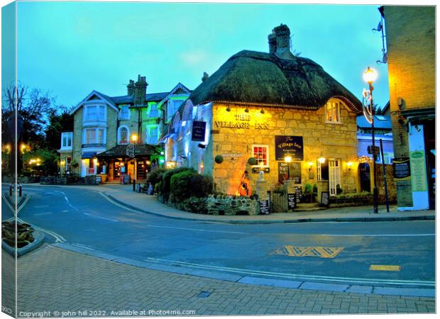 Old Shanklin at Nght, Isle of Wight. Canvas Print by john hill