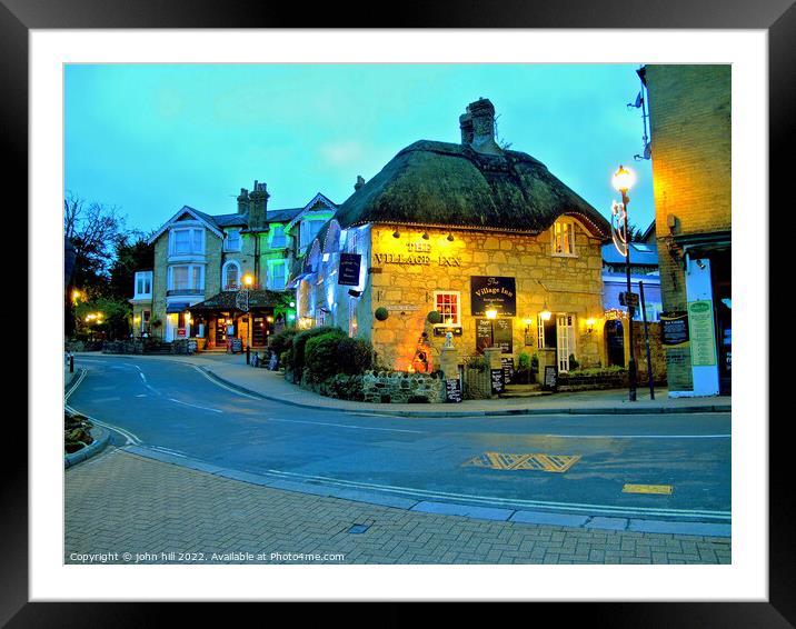 Old Shanklin at Nght, Isle of Wight. Framed Mounted Print by john hill