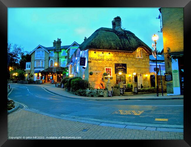 Old Shanklin at Nght, Isle of Wight. Framed Print by john hill