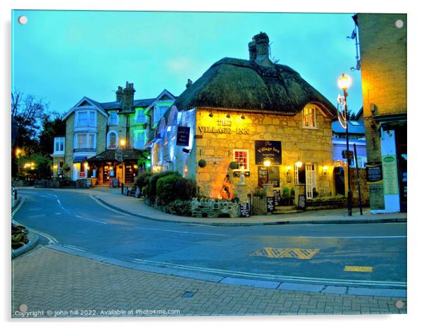 Old Shanklin at Nght, Isle of Wight. Acrylic by john hill