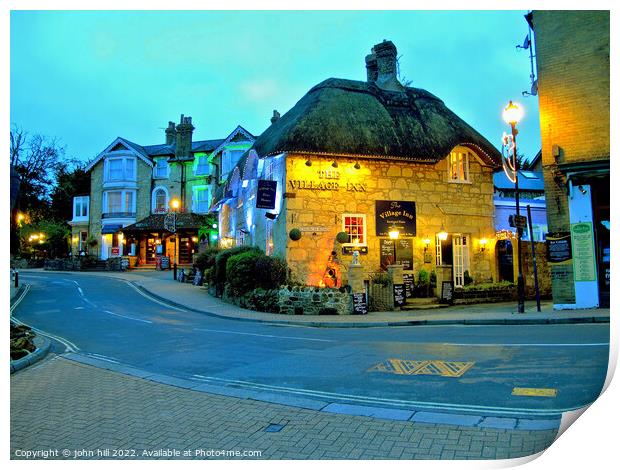 Old Shanklin at Nght, Isle of Wight. Print by john hill