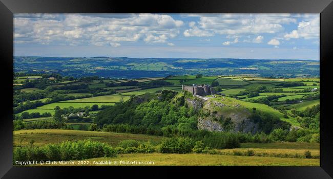 Carreg Cennen Castle Llandeilo Carmarthenshire  Framed Print by Chris Warren