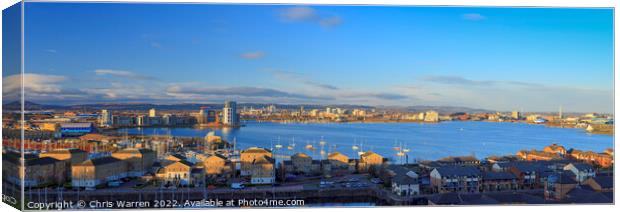 View over Cardiff Bay Cardiff Wales Canvas Print by Chris Warren