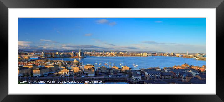 View over Cardiff Bay Cardiff Wales Framed Mounted Print by Chris Warren