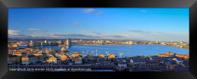 View over Cardiff Bay Cardiff Wales Framed Print by Chris Warren