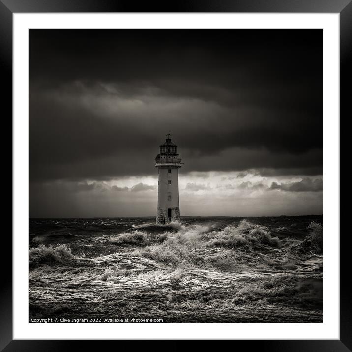 Perch Rock Lighthouse A Majestic Stand Framed Mounted Print by Clive Ingram