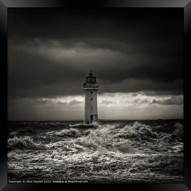 Perch Rock Lighthouse A Majestic Stand Framed Print by Clive Ingram