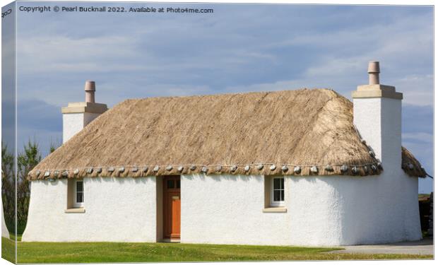 Cottage South Uist Outer Hebrides Scotland Canvas Print by Pearl Bucknall