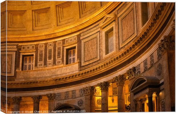 Interior of the Pantheon in Rome Canvas Print by Stuart Chard