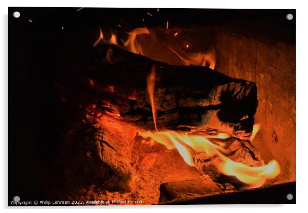 Cozy fire 2 Acrylic by Philip Lehman