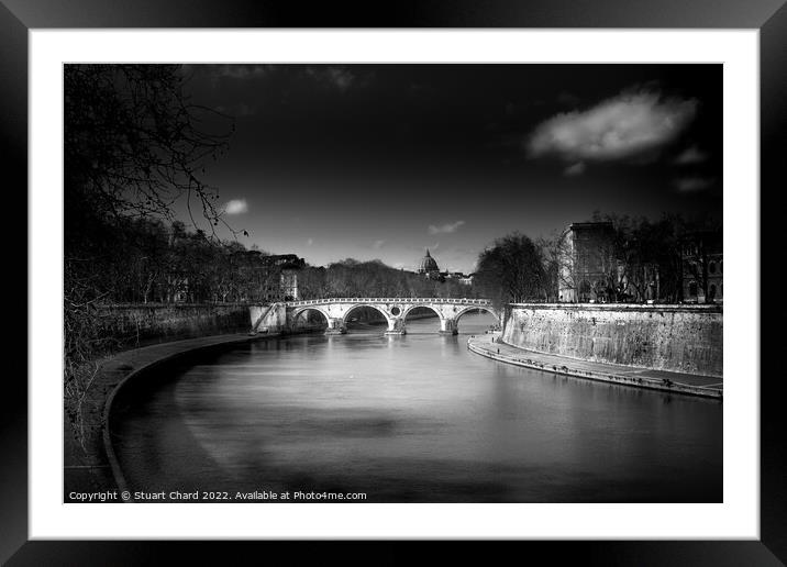  River Tiber and St Peters Basilica Vatican Framed Mounted Print by Travel and Pixels 