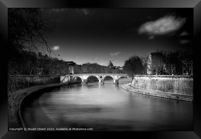  River Tiber and St Peters Basilica Vatican Framed Print by Travel and Pixels 