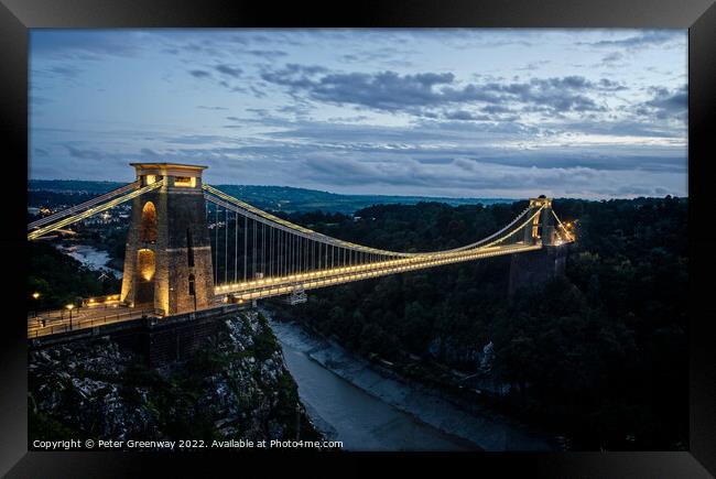 Clifton Suspension  Bridge Avon Framed Print by Peter Greenway