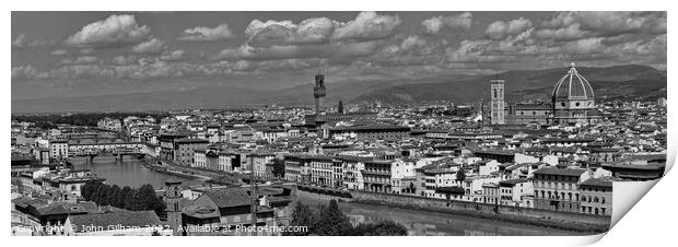 Florence on the river Arno Italy Print by John Gilham