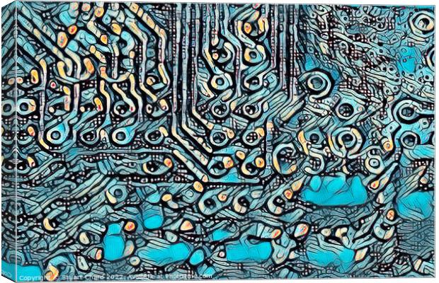Abstract circuit Board Texture Canvas Print by Travel and Pixels 