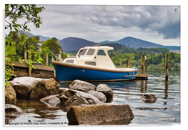 Moored on Derwentwater Acrylic by Martin Day