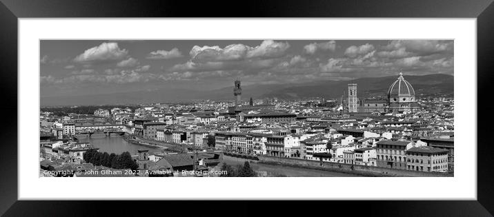 Skyline Florence Italy Framed Mounted Print by John Gilham