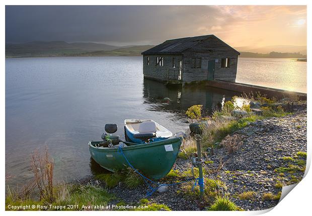 Trawsfynydd boat house Print by Rory Trappe