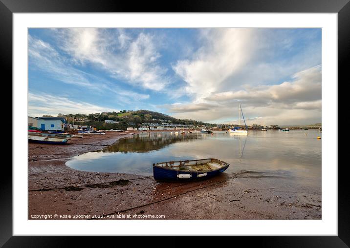 Low tide on Teignmouth Back Beach  Framed Mounted Print by Rosie Spooner
