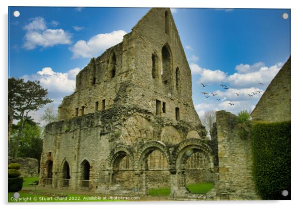 Much Wenlock Priory Acrylic by Travel and Pixels 