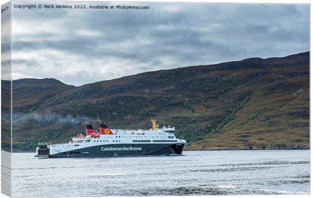 CalMac Ferry Leaving Ullapool for Stornoway Canvas Print by Nick Jenkins