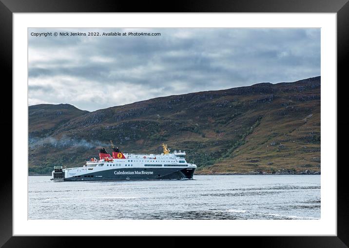 CalMac Ferry Leaving Ullapool for Stornoway Framed Mounted Print by Nick Jenkins