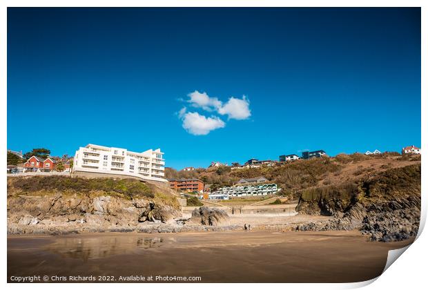 Langland Beach Print by Chris Richards