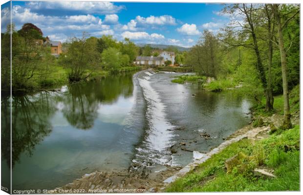 Ludlow weir on the River teme Canvas Print by Travel and Pixels 