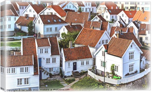 Rooftops of Gamle Stavanger Canvas Print by Ian Lewis