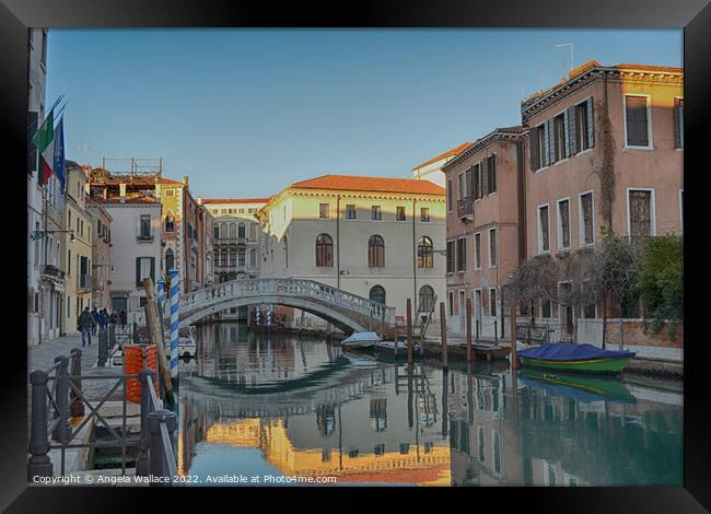 Canal views in Venice Framed Print by Angela Wallace