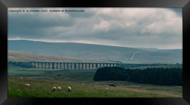 Ribblehead from a distance Framed Print by Jo Sowden