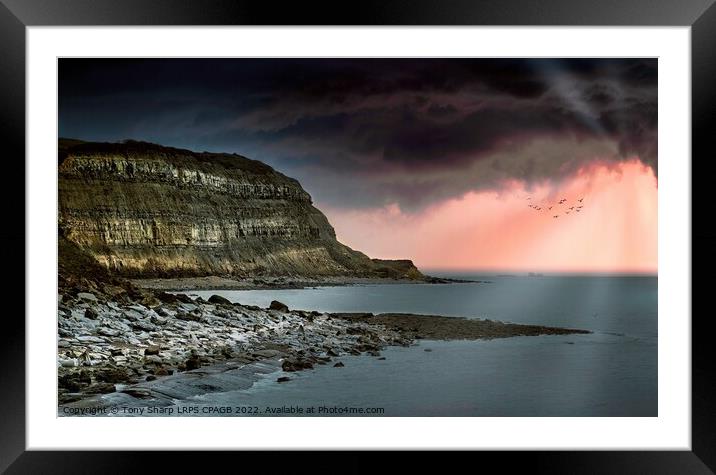 SUNLIGHT ON HASTINGS' CLIFFS Framed Mounted Print by Tony Sharp LRPS CPAGB