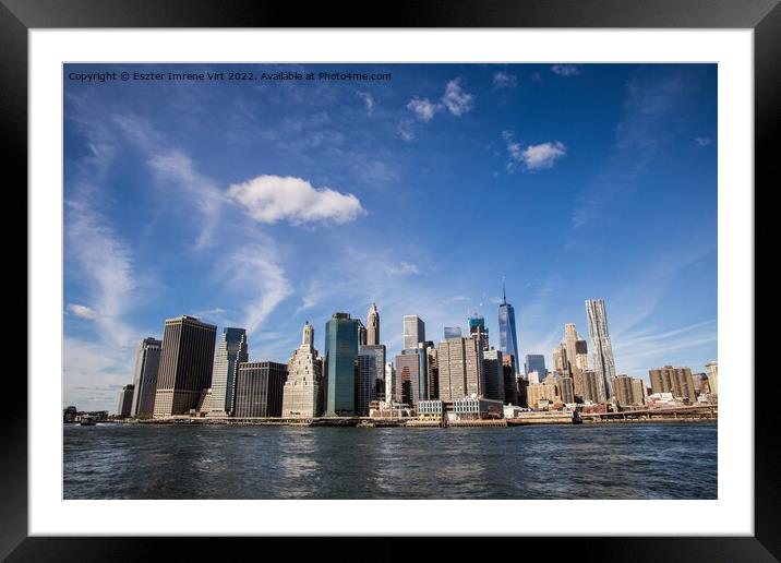 Skyline os Manhattan, New York Framed Mounted Print by Eszter Imrene Virt