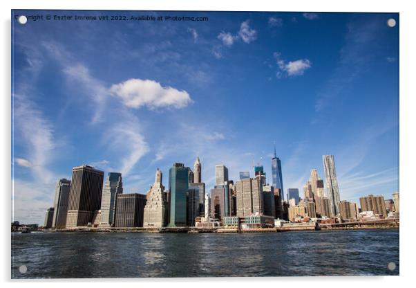 Skyline os Manhattan, New York Acrylic by Eszter Imrene Virt