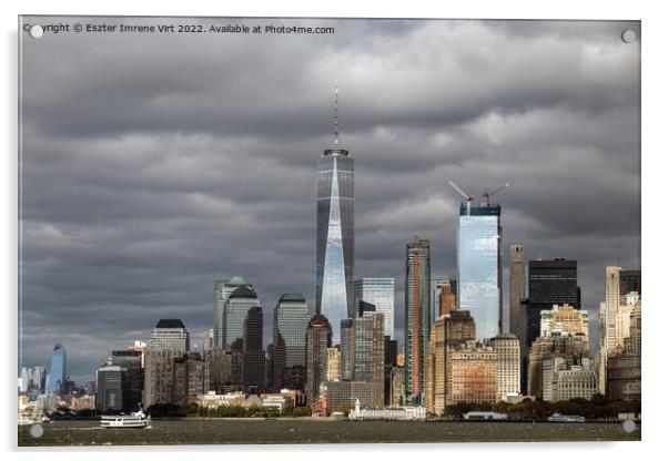 Skyline of Manhattan Acrylic by Eszter Imrene Virt
