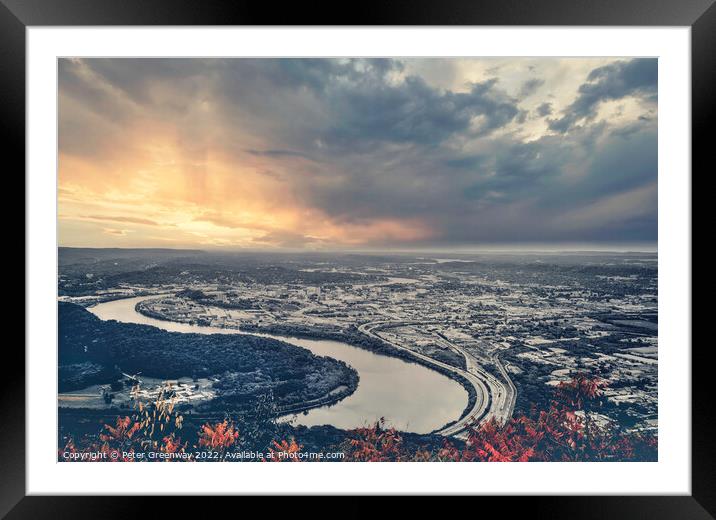 Chattanooga City From Lookout Mountain Framed Mounted Print by Peter Greenway
