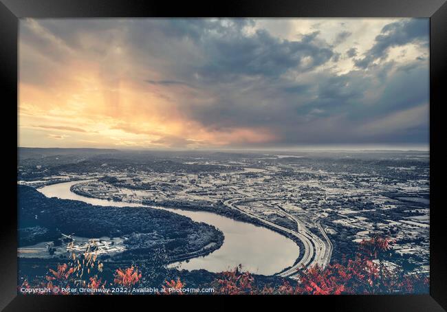 Chattanooga City From Lookout Mountain Framed Print by Peter Greenway