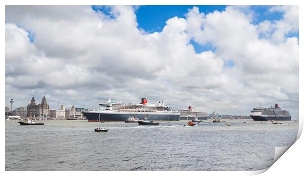 Queen Mary 2 leaving Liverpool Print by Jason Wells