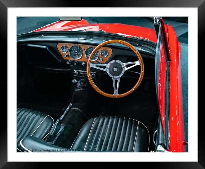 Classic car interior Framed Mounted Print by Chris Yaxley