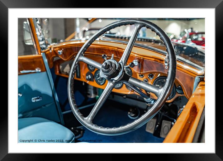 Classic car interior Framed Mounted Print by Chris Yaxley