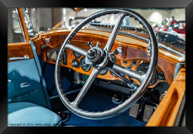 Classic car interior Framed Print by Chris Yaxley