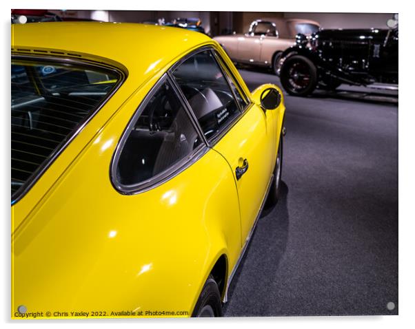 Yellow sports car Acrylic by Chris Yaxley