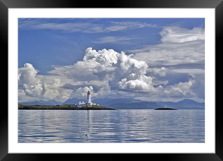 Summer clouds over Eilean Musdile lighthouse light Framed Mounted Print by Gary Eason