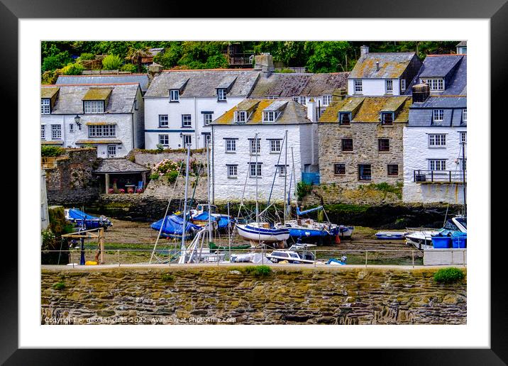 Polperro harbour, Cornwall Framed Mounted Print by geoff shoults