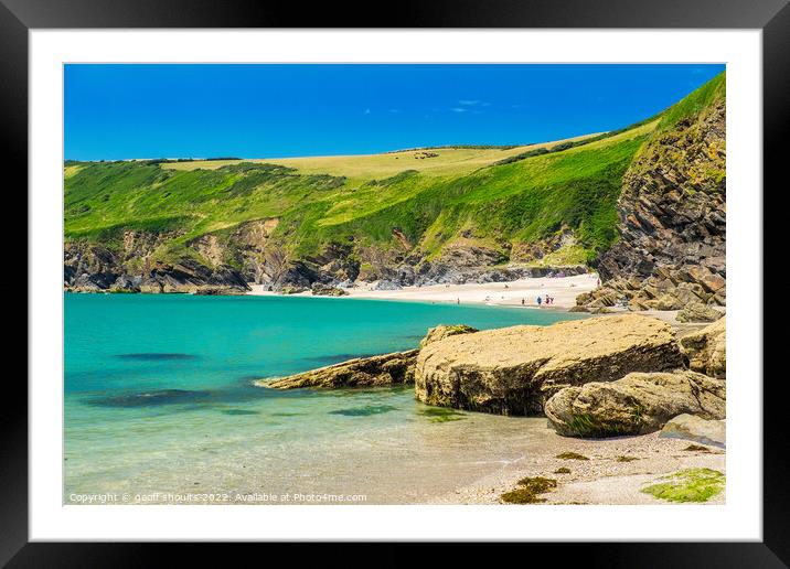 Lantic Bay, Cornwall Framed Mounted Print by geoff shoults