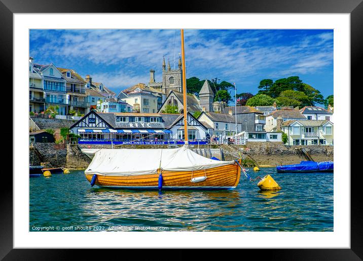 Fowey Yacht Club, Cornwall Framed Mounted Print by geoff shoults