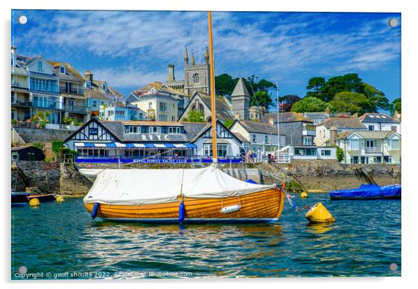 Fowey Yacht Club, Cornwall Acrylic by geoff shoults